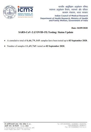 india coronavirus samples tested icmr 